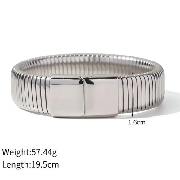 Anthropologie Stainless Steel Waterproof Tarnish Snake Chain Bracelet - Picture 4 of 13